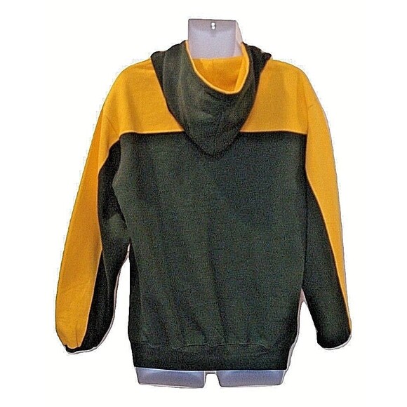 Green Bay Packers Hoodie Sweatshirt Green Yellow Big Block Letters Mens Sz L - Picture 3 of 5